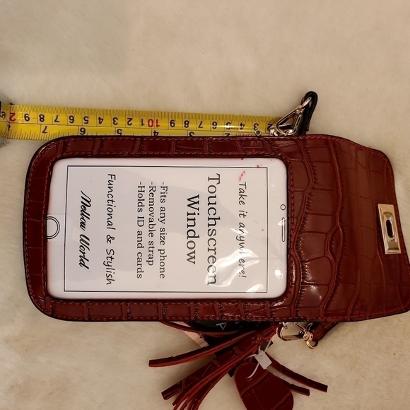 NWOT Red FAUX CROCODILE LEATHER CROSSBODY BAG, purse - Picture 5 of 5